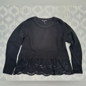 Women’s Maje Black Lace Trim Sweater Size 2